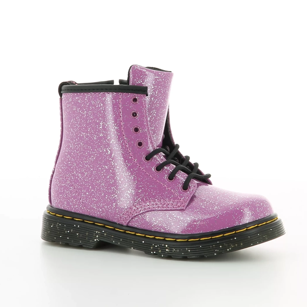 Image (1) de la chaussures Dr. Martens - Bottines Rose en Cuir vernis