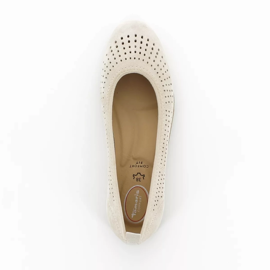 Image (6) de la chaussures Tamaris Comfort - Ballerines Beige en Cuir nubuck