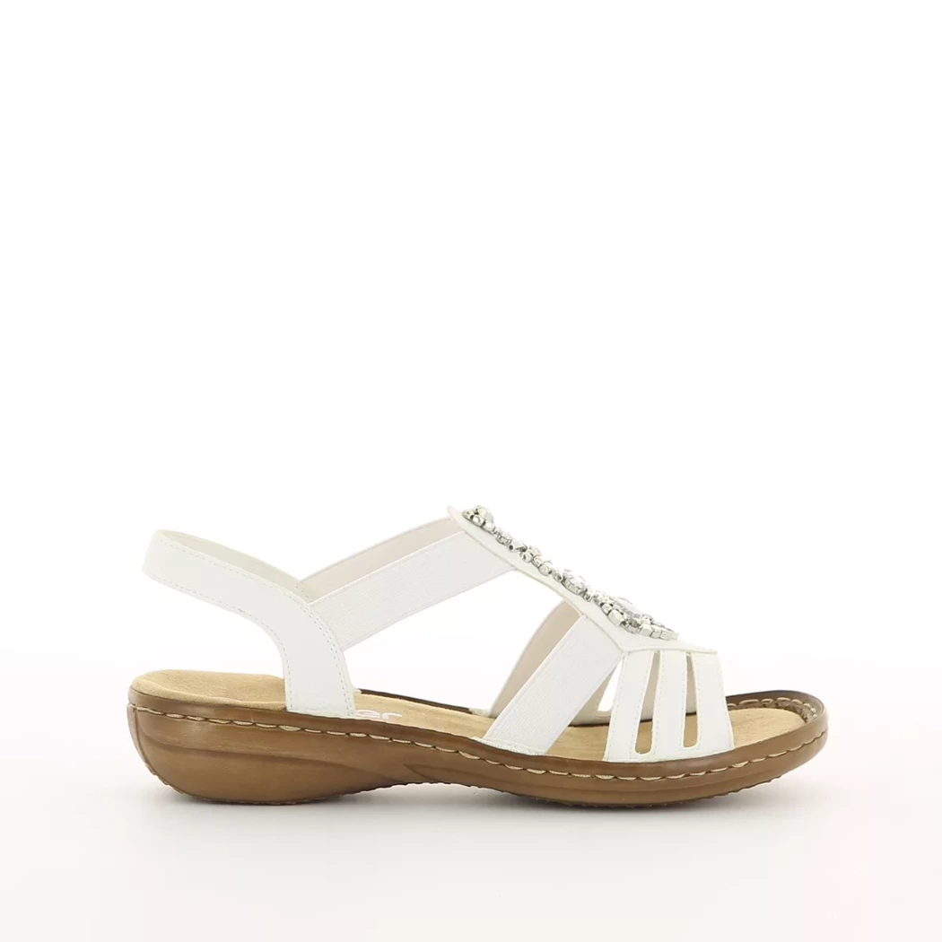 Image (2) de la chaussures Rieker - Sandales et Nu-Pieds Blanc en Cuir