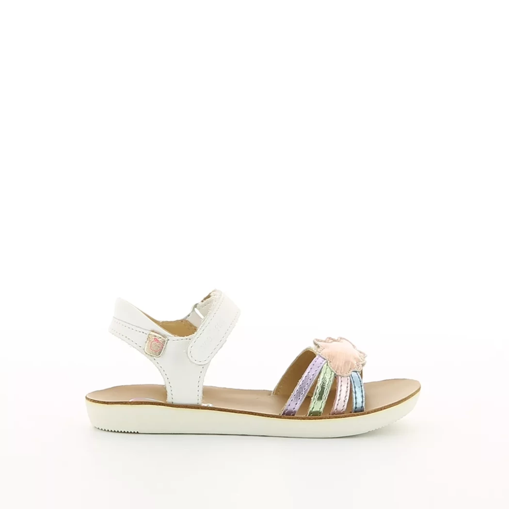 Image (2) de la chaussures Shoo pom - Sandales et Nu-Pieds Blanc en Cuir