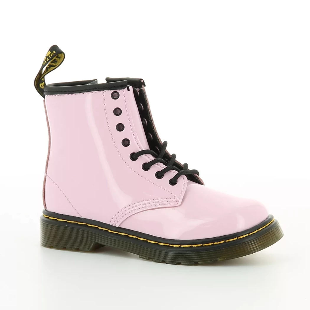 Image (1) de la chaussures Dr. Martens - Bottines Rose en Cuir vernis