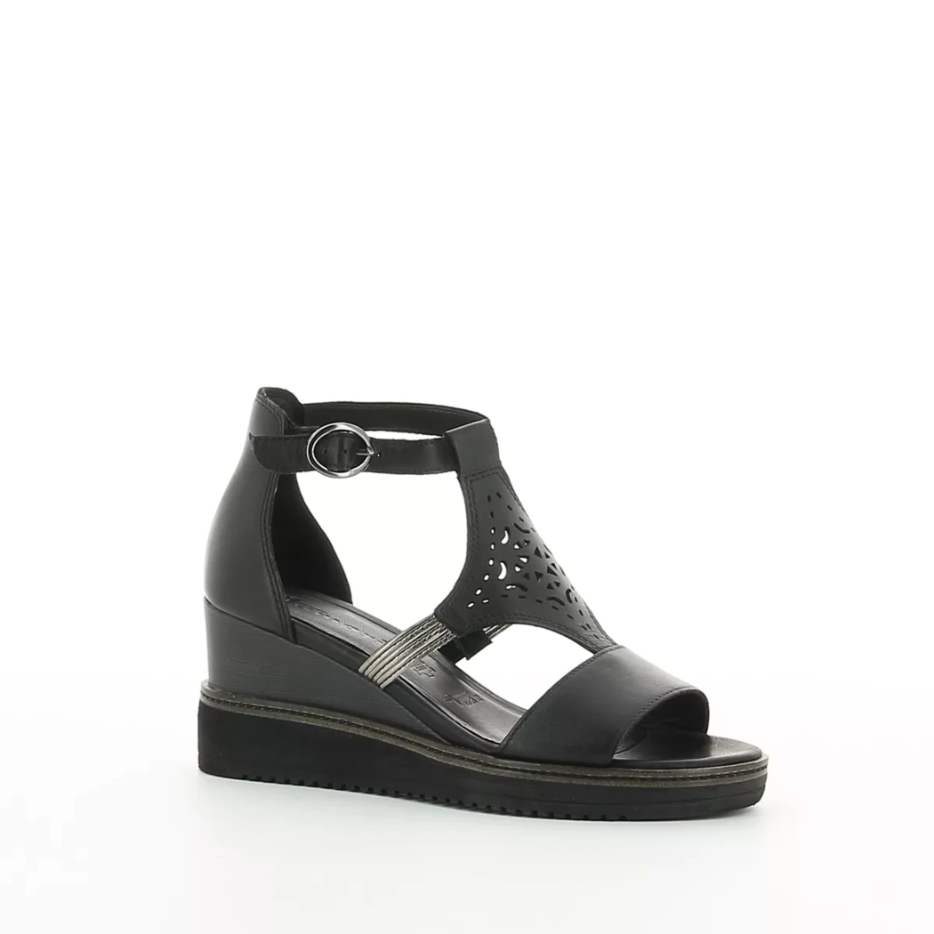 Image (1) de la chaussures Tamaris - Sandales et Nu-Pieds Noir en Cuir