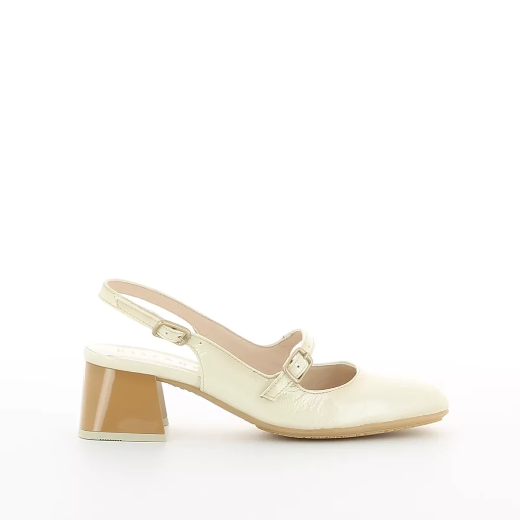 Image (2) de la chaussures Hispanitas - Escarpins Beige en Cuir vernis