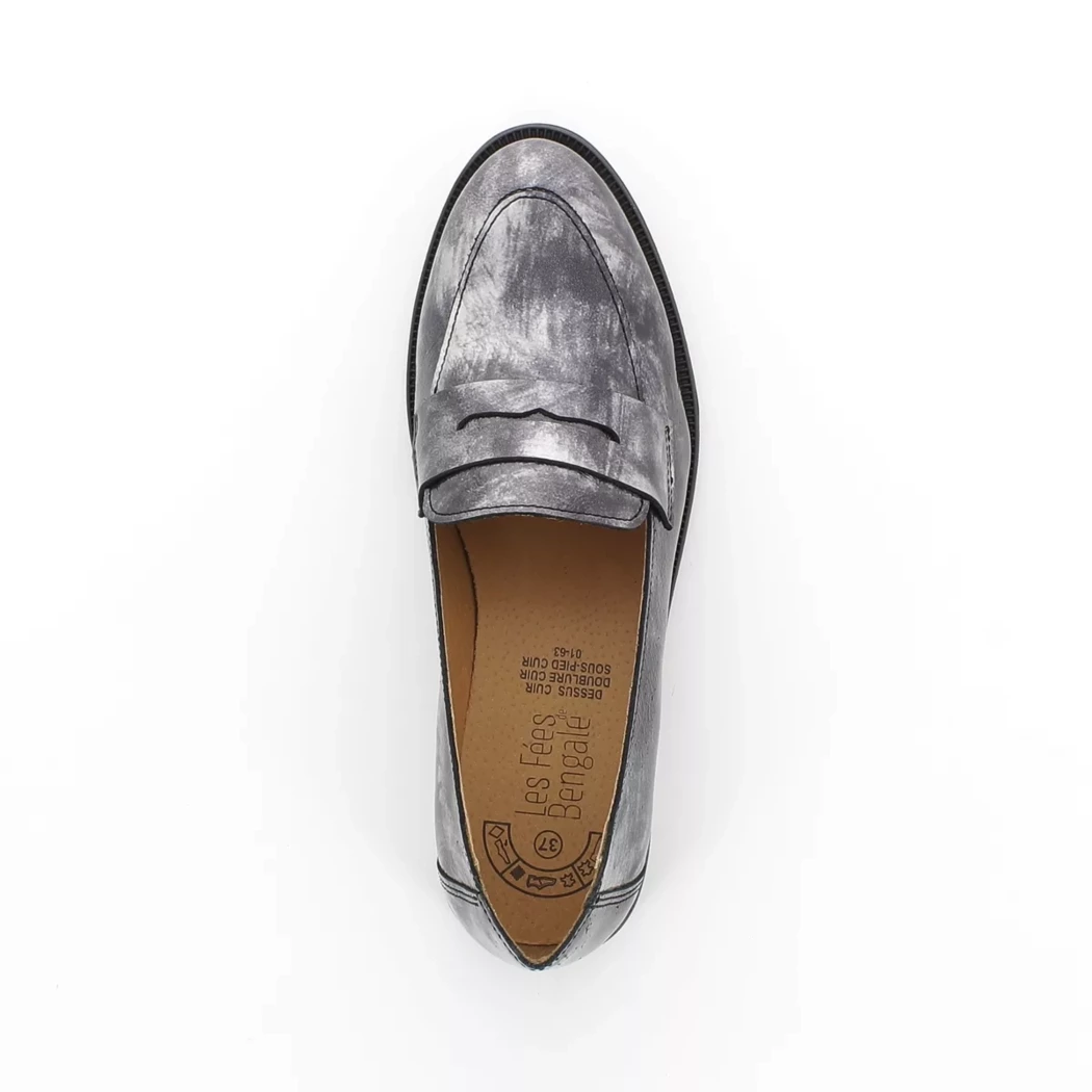 Image (6) de la chaussures Les Fees de Bengale - Mocassins Gris en Cuir vernis